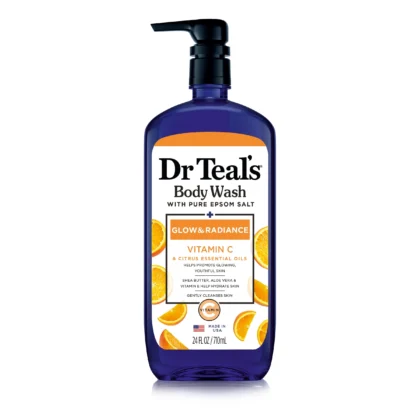 Dr Teal’S Glow and Radiance Body Wash with Vitamin C And Citrus Essential Oils 24fl oz.(710ml)