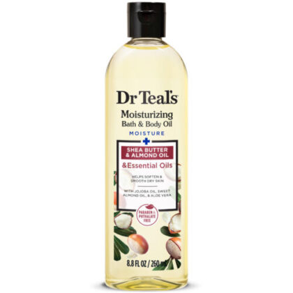 Dr Teal’s Bath And Body Oil Moisturizing Shea Butter and Almond oil Bath And Body Oil 8.8Oz