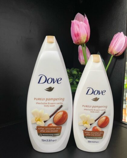 DOVE CARING BATH SHEABUTTER & VANILLA BODY WASH 750ml