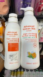 Advanced Korean bright and exfoliate mint body set.